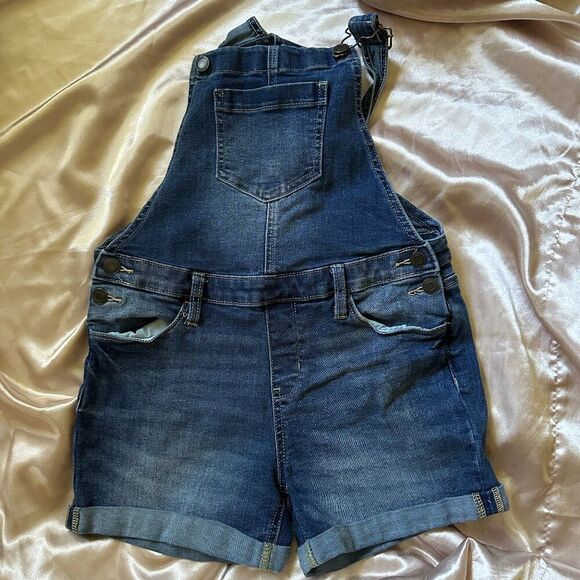 SO Girls Dark Blue Denim Shortalls Overalls Size 14 EUC - Picture 1 of 4